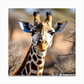 Giraffe Portrait Canvas Print