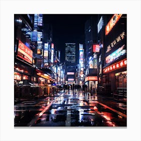 Night Tokyo City Canvas Print