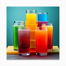 Firefly Bold Geometric Layers For Vibrant Soft Drinks 59945 Canvas Print