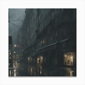 Dark City Street 1 Canvas Print