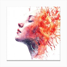 Watercolor Of A Woman'S Head 1 Canvas Print