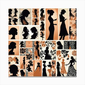 Silhouettes Of Women 3 Canvas Print