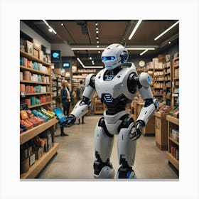 Robot In A Store 2 Canvas Print