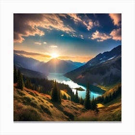 Sunset In The Mountains 127 Canvas Print