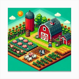 8-bit farmyard 2 Canvas Print