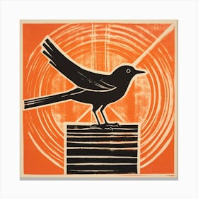 Retro Bird Lithograph Dipper 1 Canvas Print