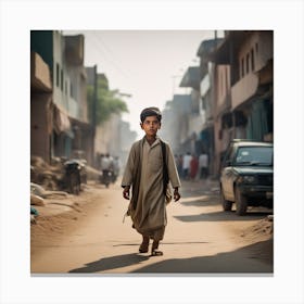Boy In The Street Canvas Print