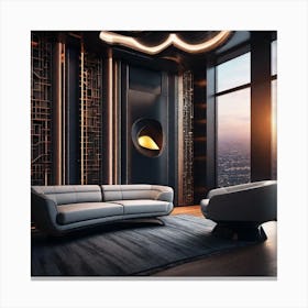 Modern Living Room 12 Canvas Print