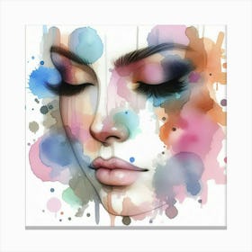 Watercolor Of A Woman'S Face 26 Canvas Print