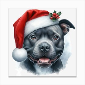 Pit Bull Terrier Christmas Hat Toile