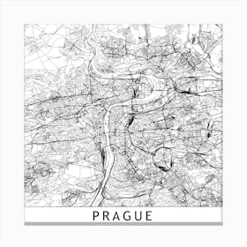 Prague Map Canvas Print