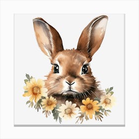 Bunny With Flowers 2 Canvas Print