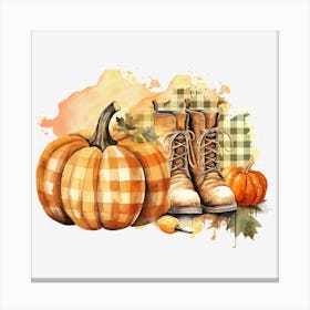 Pumpkin Boots Fall Sublimation Designs .6Bundle Canvas Print