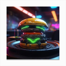 Neon Burger 14 Canvas Print
