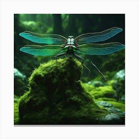 Dragonfly In The Forest Canvas Print
