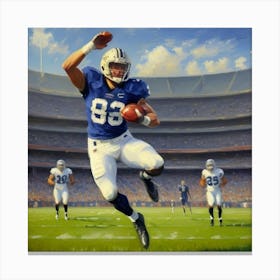 Power Play Football Athlete in Motion Canvas Print