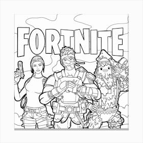 Fortnite Coloring Pages wall Canvas Print