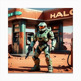 Halo Gas Station Canvas Print