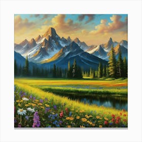 Wildflowers In The Mountains Canvas Print