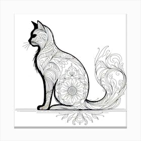 Feline Cat Creative Artwork Illustration 151 Canvas Print