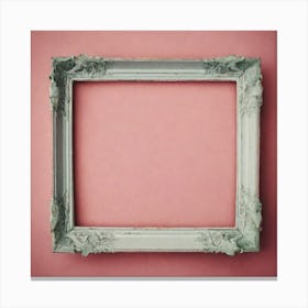 White Frame On Pink Wall Canvas Print