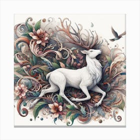 A white stag 2 Canvas Print