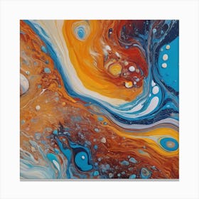 Flowing Streams Abstract Painting Canvas Print