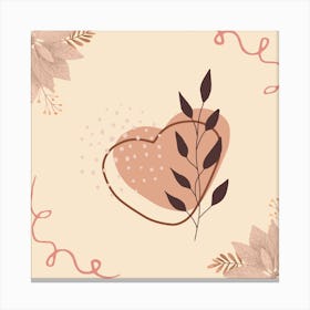 Heart With Leaves Canvas Print