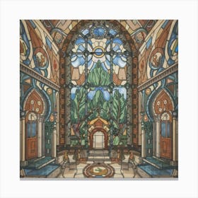 A wonderful artistic painting on stained glass 3 Canvas Print