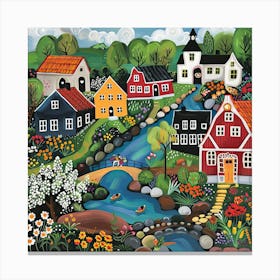 Kids Travel Illustration Denmark 3 Canvas Print