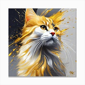 Golden Cat 9 Canvas Print