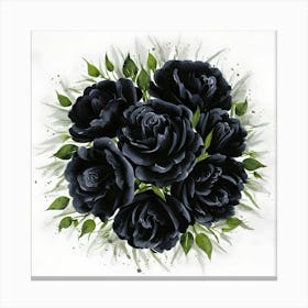 A Stunning Watercolor Painting Of Vibrant Black (4) (1) Canvas Print