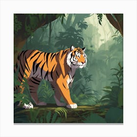 Tiger In The Jungle 7 Canvas Print