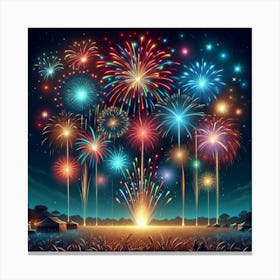 Fireworks In The Sky Canvas Print