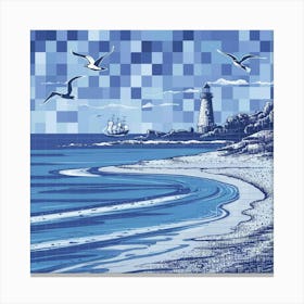 Lighthouse On The Beach 2 Canvas Print