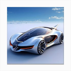 Futuristic Car 3D art print 1 Canvas Print