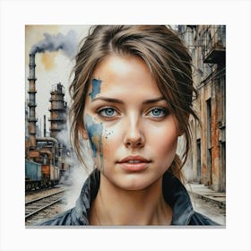 Industrial Girl 1 Canvas Print