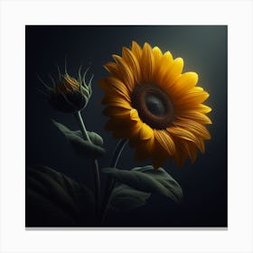 Sunflower - Digital Art Canvas Print