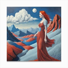 Woman In A Red Dress Canvas Print