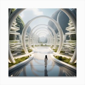 Futuristic Cityscape 243 Canvas Print