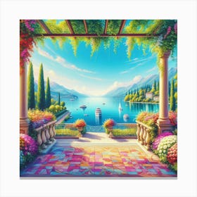 Garden By The Lake 1 Canvas Print