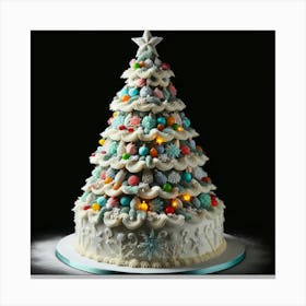 A Sweet Celebration The Christmas Tree Cake Canvas Print