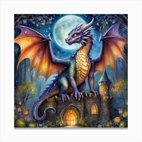 Dragon At Night 1 Canvas Print