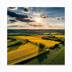 Sunset In The Fields Canvas Print