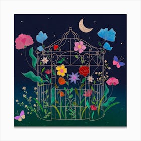 Blooming Greenhouse Square Canvas Print