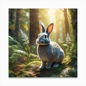 Bunny In Forest Ultra Hd Realistic Vivid Colors Highly Detailed Uhd Drawing Pen And Ink Perfe (3) Canvas Print