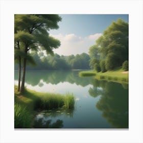 Lake In The Woods 3 Canvas Print