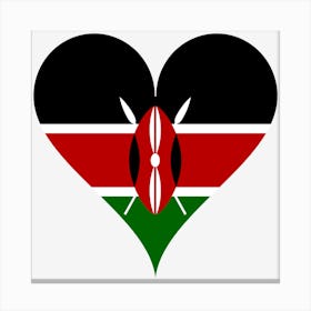Heart Love Flag Sign Spear Spears East Africa Heart Shaped Canvas Print