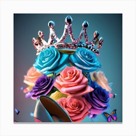 Diamond Heels With Diamond Crown Blue Laurels (2) (1) Canvas Print