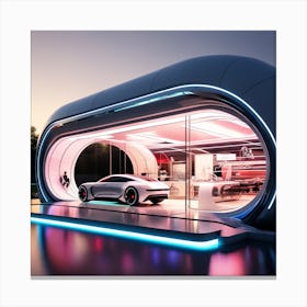 Futuristic Car Showroom 5 Canvas Print